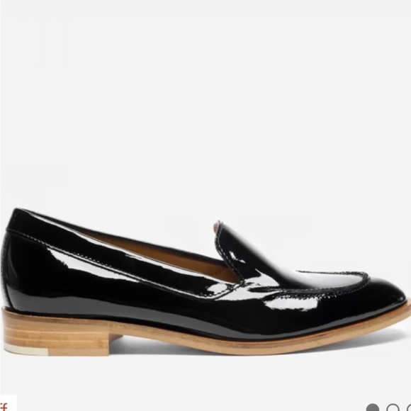 Ladies EVERLANE BLACK PATEN MODERN LEATHER LOAFERS - Picture 2 of 10